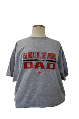 NMMI Dad T-shirt with Broncos - Gray with Red Lettering
