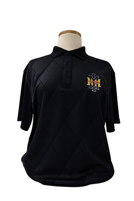 Mens Embossed Polo Shirt with NMMI Logo with Zia - Black
