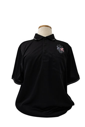 Mens Polo Shirt with NMMI Logo with American Flag - Black