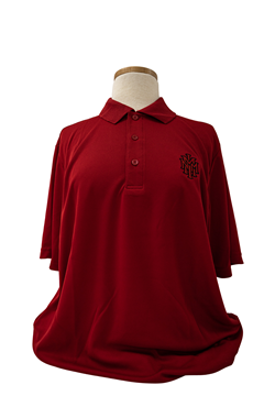 Mens Polo Shirt with Red NMMI Logo - Red