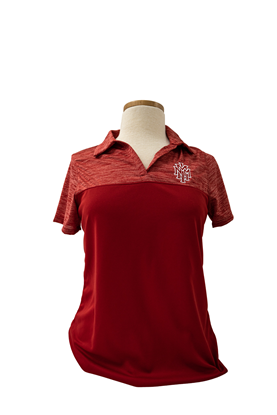 Womens Polo Shirt with Red NMMI Logo - Red