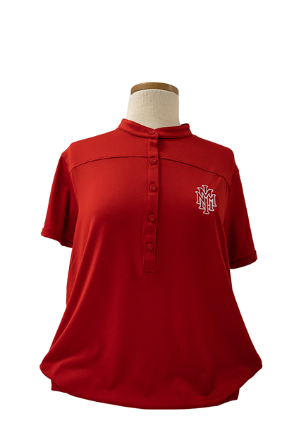 Picture of Womens Under Armour Polo Shirt -  Red with Red NMMI Logo