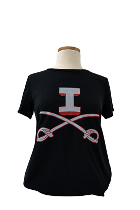 Womens Under Armour T-Shirt with Sabors - Black with Gray and Red Logo