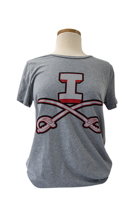 Womens Under Armour T-Shirt with Sabors - Gray with Black and Red Logo