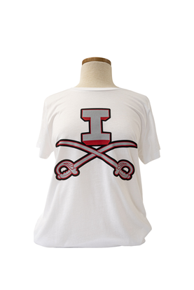 Womens Under Armour T-Shirt with Sabors - White with Gray and Red Logo