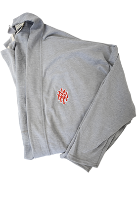 Womens Cardigan - Light Gray with Red NMMI Logo
